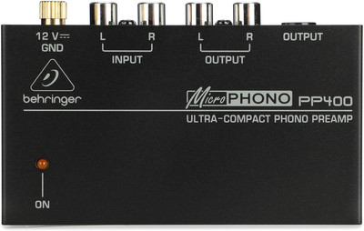 Behringer PP400 Ultrakompakter Phono-Vorverstärker, schwarz, weiß, silber