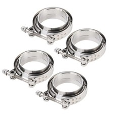 2.25" V Band Clamp With Flange Male Female Stainless Steel Joins 2.25" OD 4Pcs