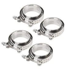2.25" V Band Clamp With Flange Male Female Stainless Steel Joins 2.25" OD 4Pcs
