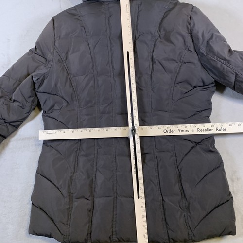 Calvin Klein Gray Full Zip Hooded Quilted Winter Jacket Womens Size Large B3 - Picture 16 of 18