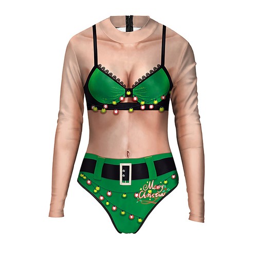 Women Christmas Print Tummy Control Swimsuit Swimming Costume One Piece Swimwear - 第 78/91 張圖片