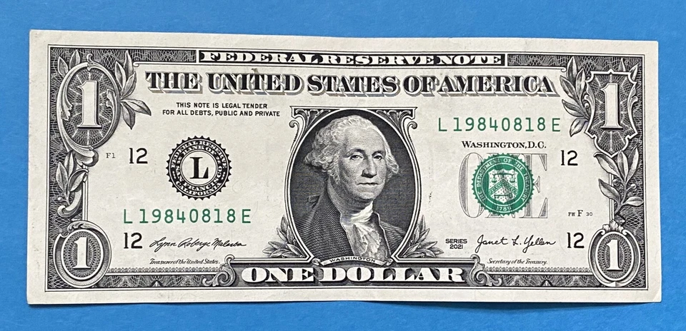August 18, 1984 Birthday Note $1 One Dollar Bill Fancy Serial Number - Image 2 of 4