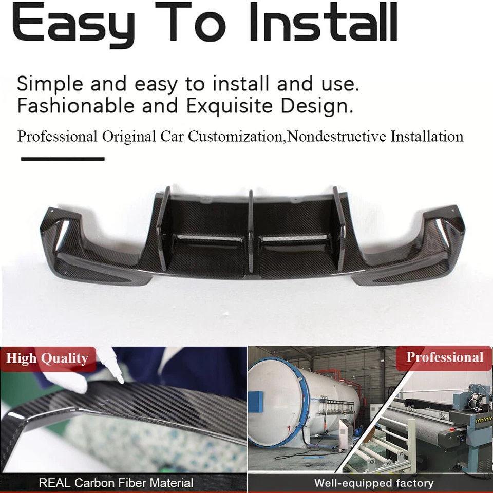 Alerón difusor de parachoques trasero de carbono real para BMW Serie 1 E82 1M cupé 2011-2016 Foto 2 de 4