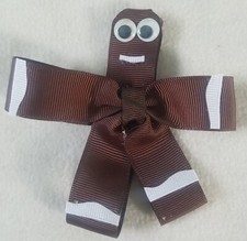 New Handmade Christmas Ribbon Hair Tie Bow Of Rudolph the Red Nosed Reindeer