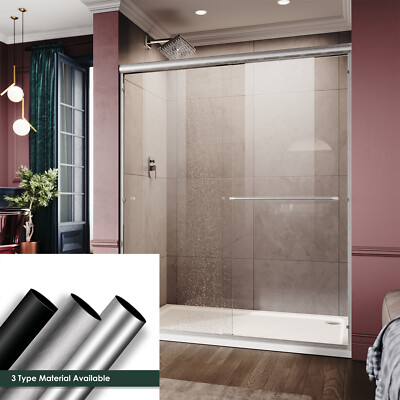 ELEGANT 58.5-60'' W x 72'' H Double Sliding Shower Door 1/4'' Tempered Glass Panel
