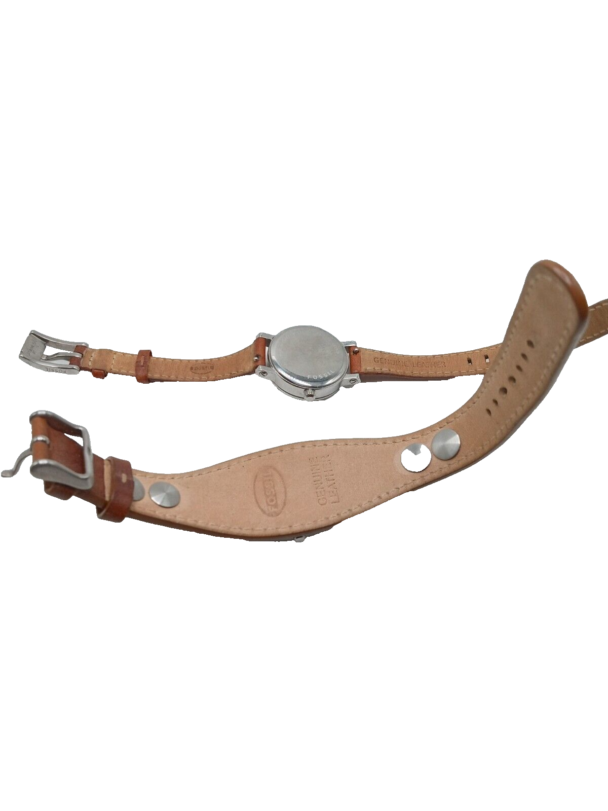 Vintage Fossil Ladies Watch Brown Leather Band New Battery Lot of Two