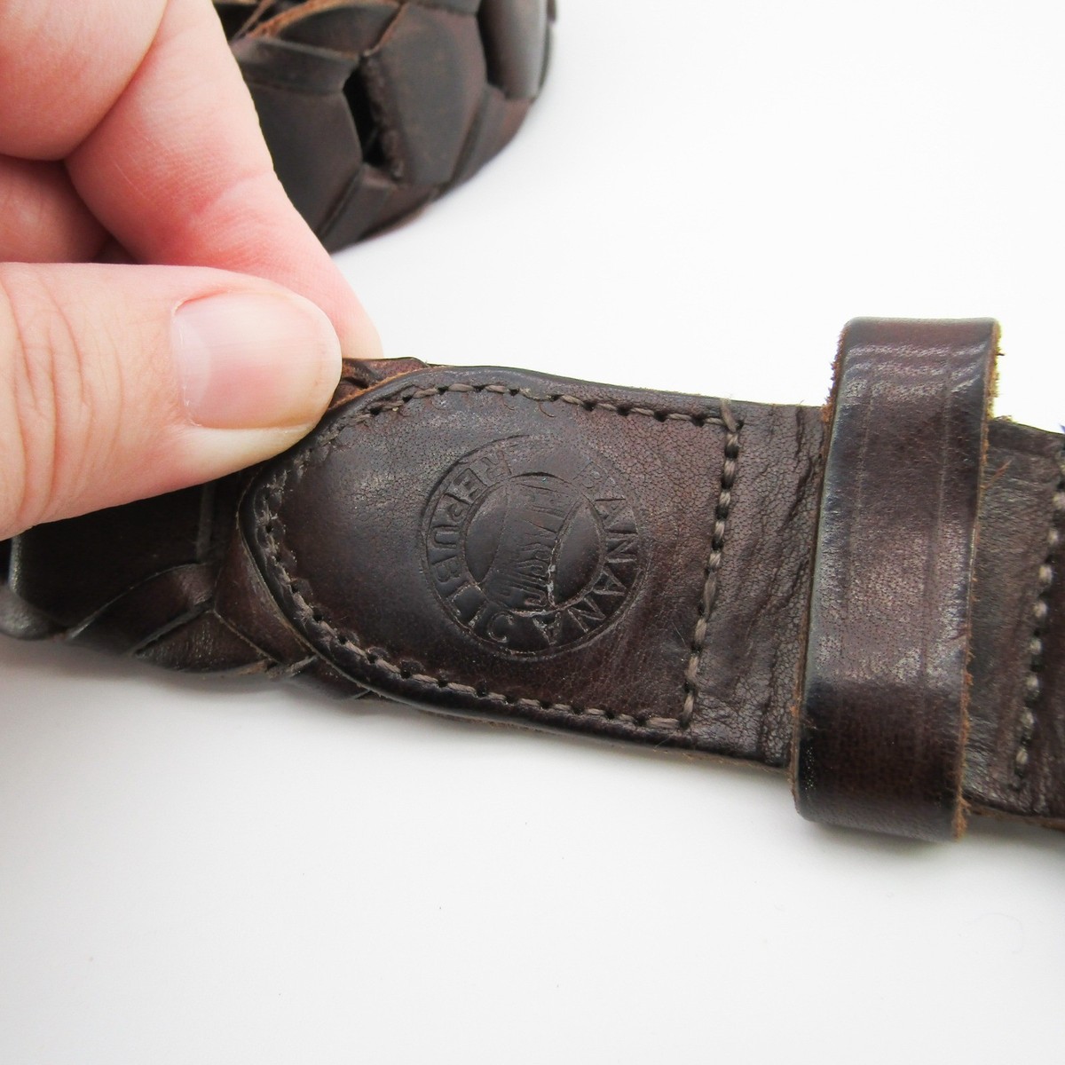 Banana Republic Mens Brown Woven Leather Belt Size Medium 