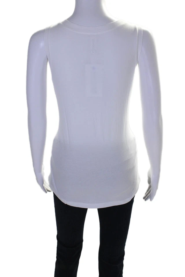 Lululemon женщин без рукавов ворота пуловер Майка белый хлопок размер 6 - Изображение 3 из 4