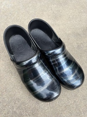 Danko Blue And Silver Striped Professional Clogs Size 49.5 To 10