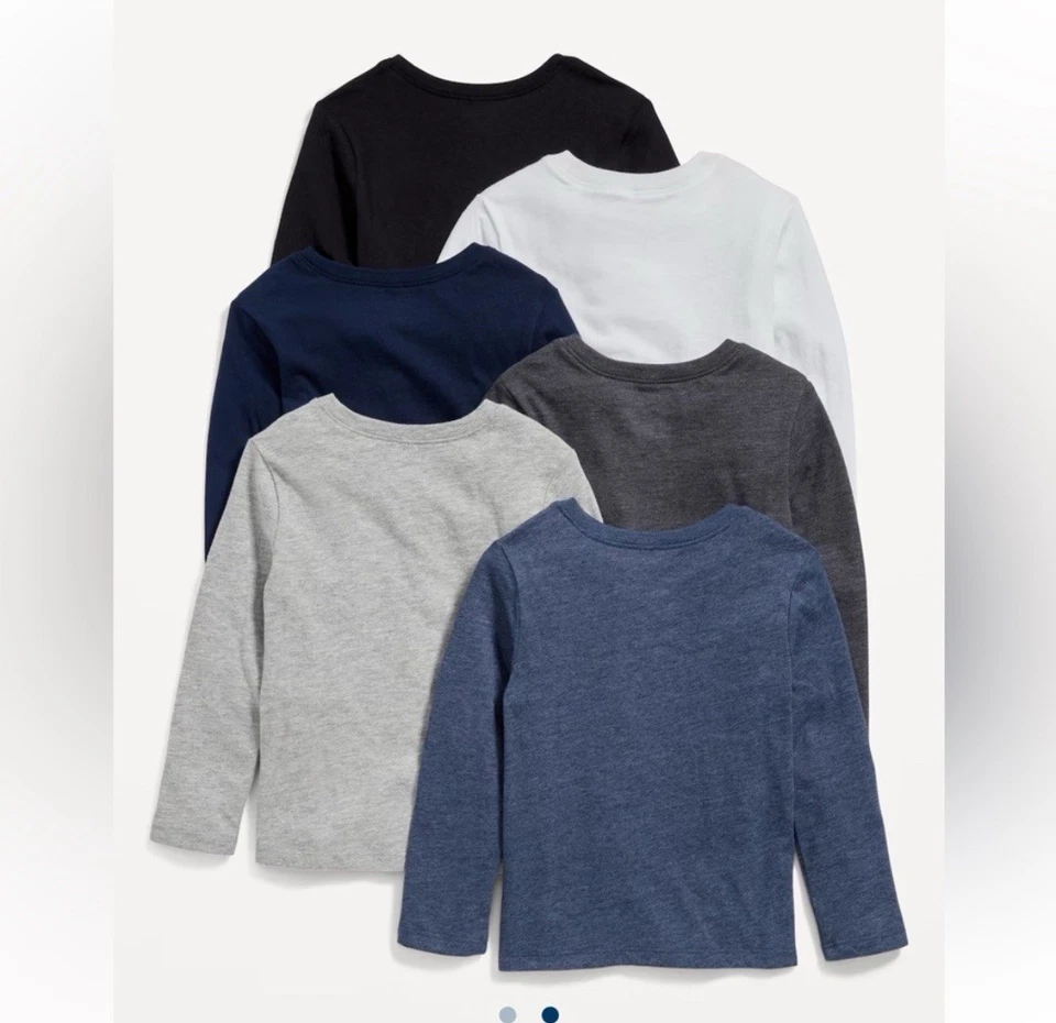 Nuevo con etiquetas Paquete de 6 Camisas Prendas para el torso Old Navy Bebé Niño Niño Niños Manga Larga 18-24M Foto 2 de 4