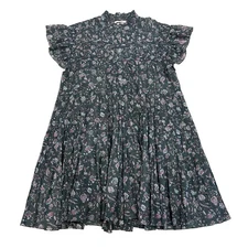 Isabel Marant Etoile Lanikaye Cotton Voile Mini Dress 38 US 6 Ocean Blue Floral