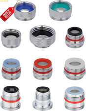 11Pc Faucet Adapter Kit Brass Male Female Sink Aerator Set Chrome for Hose - US