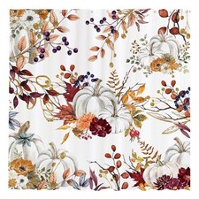 Funnytree 72"x72" Autumn Boho Pumpkins Watercolor Floral Leaves Rustic Fall T...