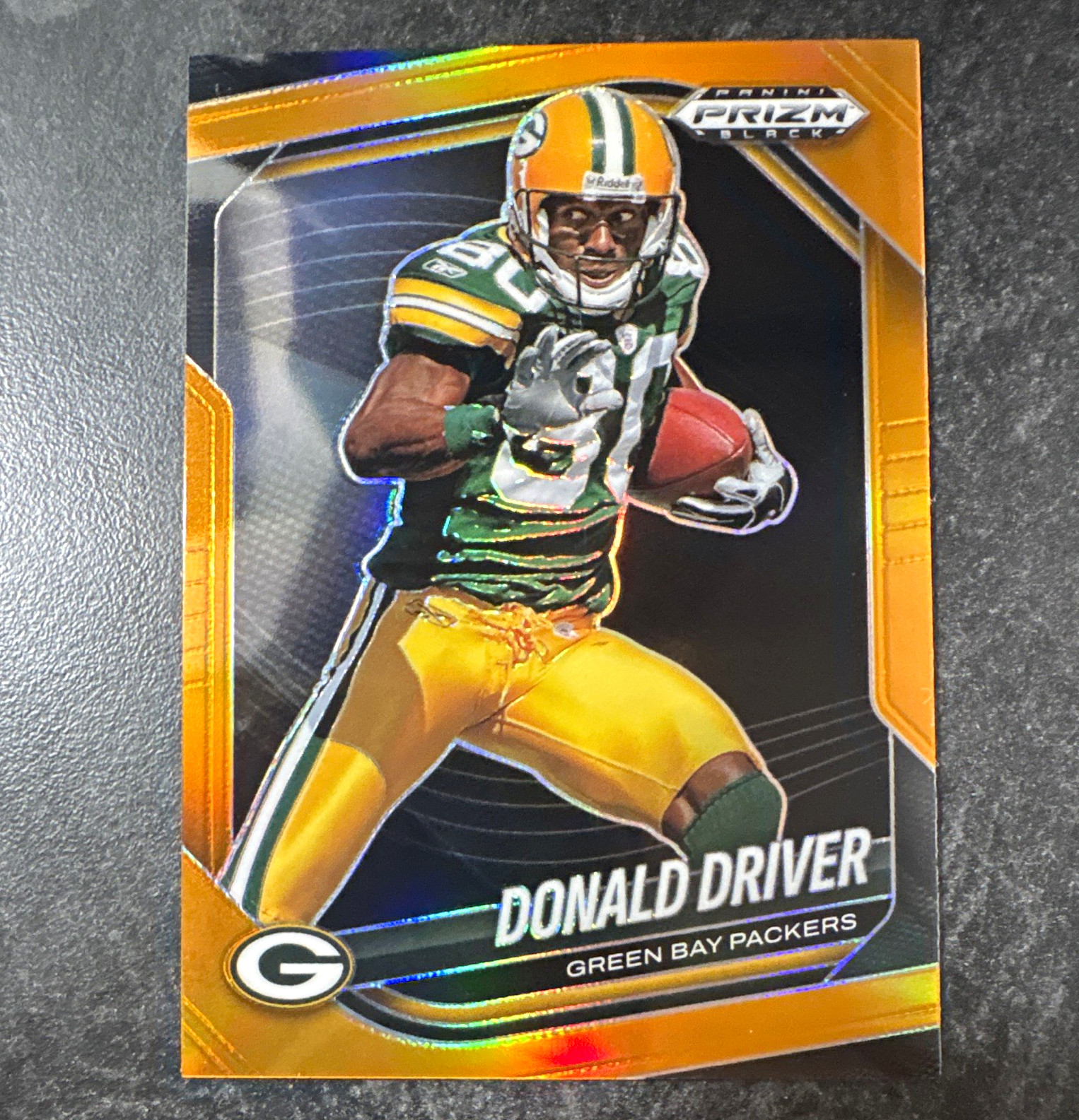 Panini 2020 Prizm Black Football Donald Driver Packers #61 Orange Parallel /49