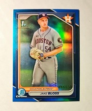 Jake Bloss 2024 1st Bowman Chrome BLUE REFRACTOR 097/150 #BCP-189 Raw RC P6