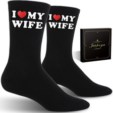 Gifts for Boyfriend Husband I Love My Girlfriend Funny Socks I Love My Wife Chri