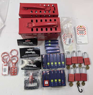 Lockout Tagout Lot ABUS 74/40 American Lock 1100 Brady Lock Box Hasps Tags