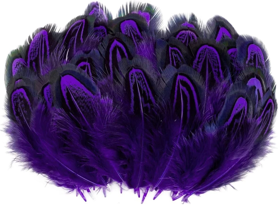Pheasant Feathers 2 3 Inch Fluffy Spotted Plumage for Crafts Sewing Decoratio... - Image 3 of 4