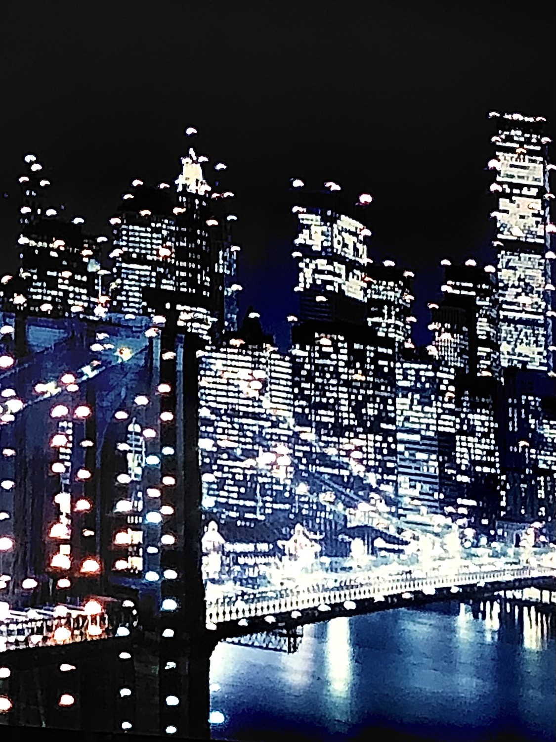 NYC Twin Towers World Trade Center Skyline with LEDs Mirrored Frame VTG Wall Art