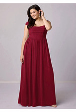 Azazie Burgundy BARBIE Chiffon maxi dress size 14