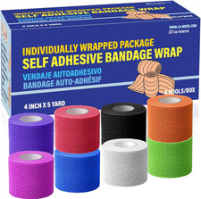 2" X 5 Yards - 8 Counts Self Adherent Cohesive Bandages Cohesive Wraps Mix Color