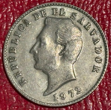 VERY NICE 1972 EL SALVADOR 10 CENTAVOS COIN-DEC279