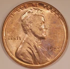 1955 Lincoln Cent Die Crack "L" and Motto on Rim