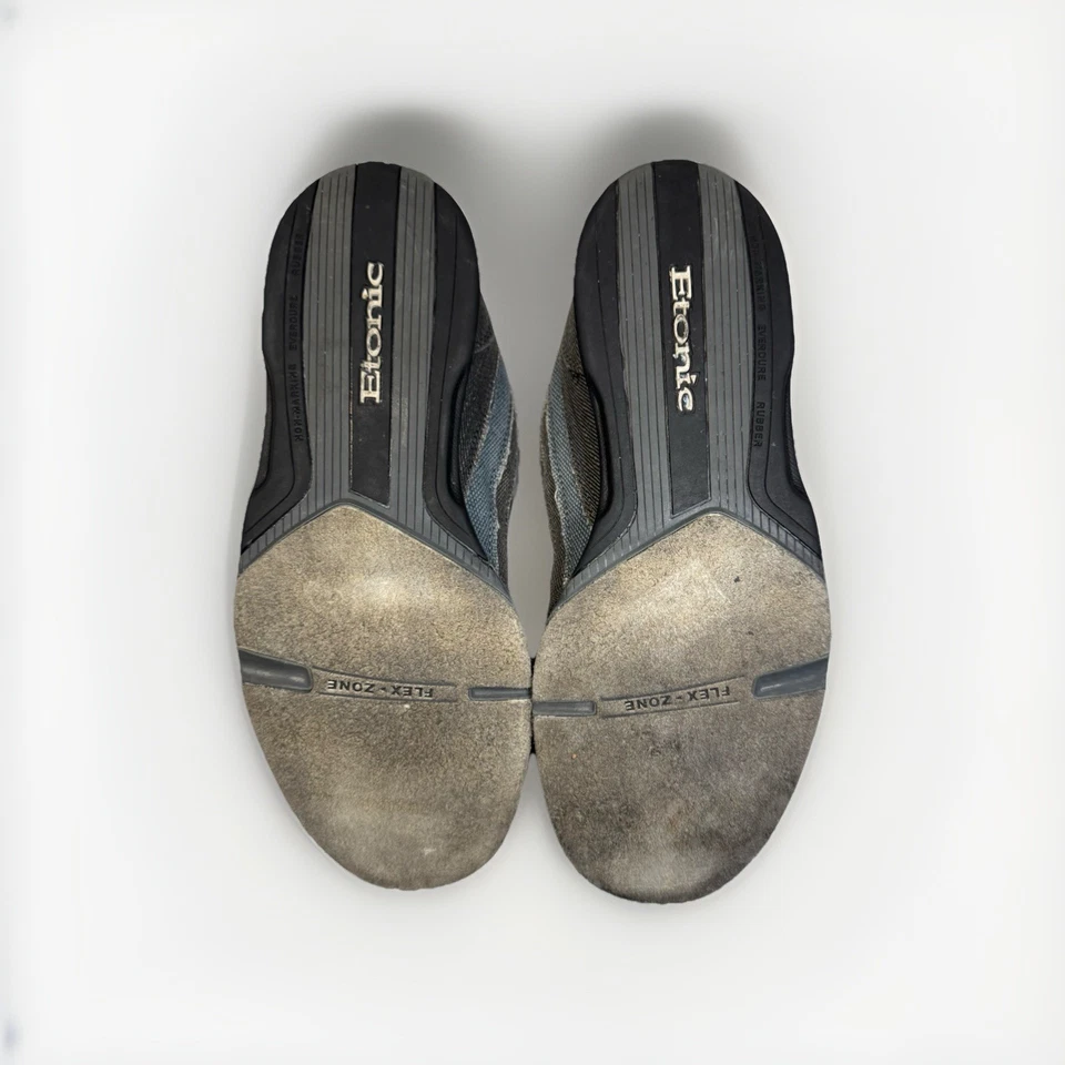 Zapatos de boliche Etonic para hombre talla 10 gris lona con cordones zona flexible suela deslizante Foto 4 de 4