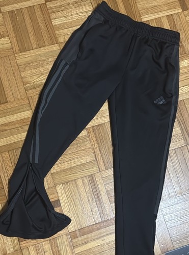 Boys youth adidas track pants black sz 11/12 zip bottoms