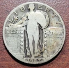 1927-S Standing Liberty Quarter Semi-Key Date GOOD Original Toning No Issues