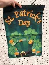 ST PATRICK'S DAY GARDEN FLAG 12" x 18" Double Sided HAPPY ST. PATRICK'S DAY