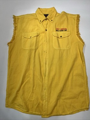 Street Vibrations 2009 Reno Nevada Mens Motorcycle Biker Vest Yellow   - Sz XL