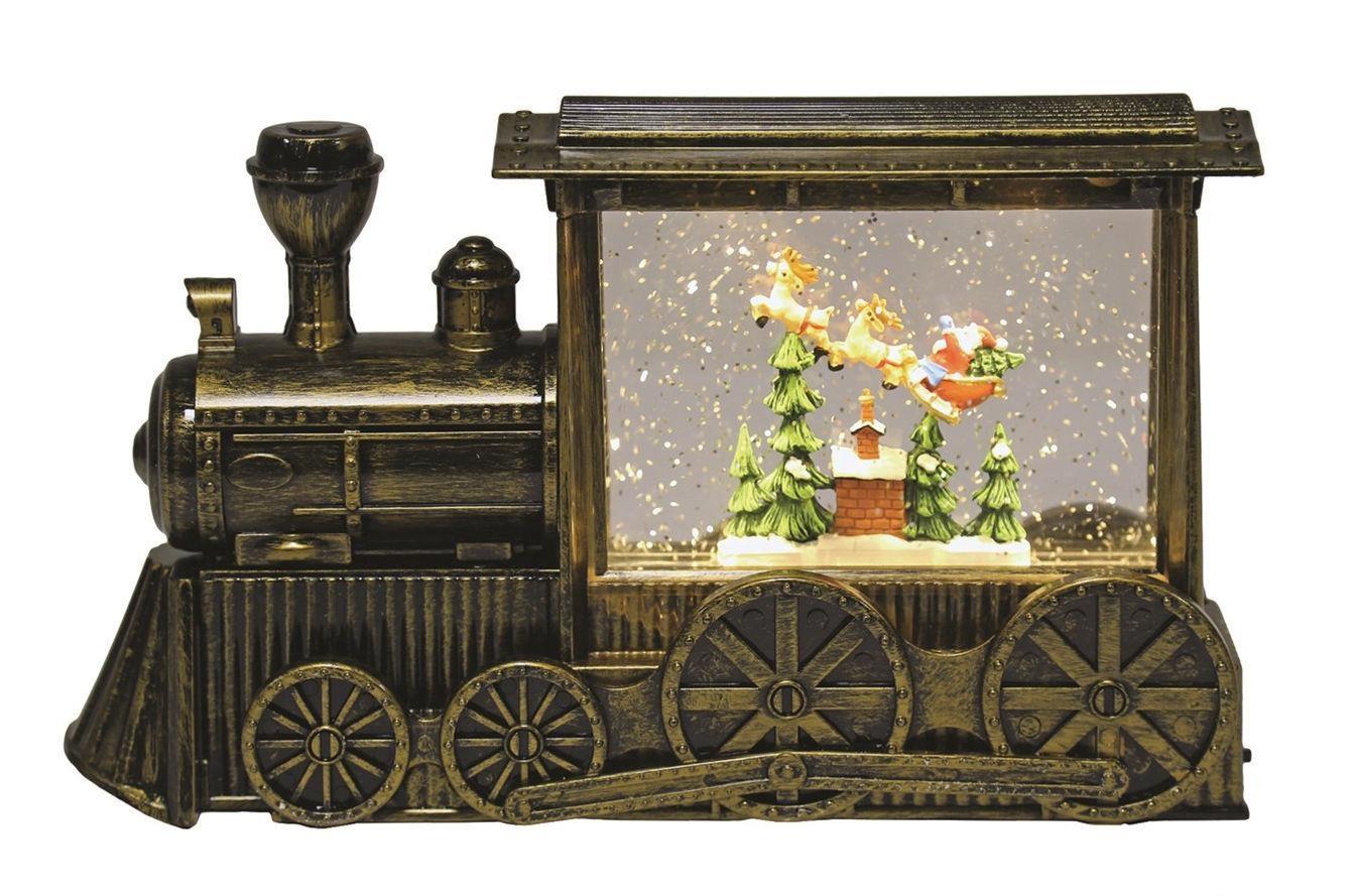 LED Train Water Spinner with Santa on Sleigh Scene Christmas Decoration