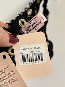 NWT Agent Provocateur STEVIE Lace Thong Black Lace 2 S Boudoir Vamp Luxury