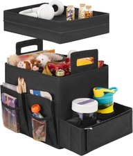 Trunk Organizer for Car, Car Organizer with Lid, Seat Back Storage-Black-Medium