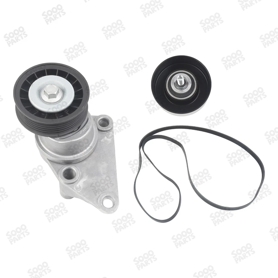 Serpentine Belt Drive Component Kit For 2003-2008 Chevy GMC Cadillac Hummer Foto 4 de 4