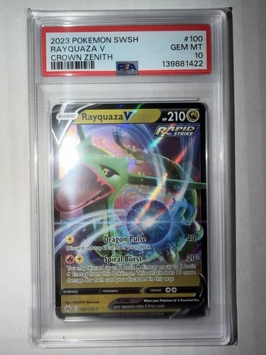 2023 Pokemon Sword & Shield SWSH Rayquaza V Crown Zenith #100 *GEM MINT PSA 10*