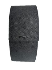 Prada Saffiano Black Leather Hard Shell Sunglasses Case - Made in Italy