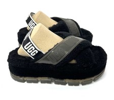 Ugg Womens Fuzzita Slingback Slipper Sandals 1135237- Black/Clear - Size 7