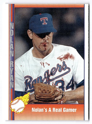 #ad Nolan Ryan 1991 Pacific #92 Bloody Lip From Bo Jackson Grounder High Grade $13.95