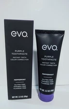 New EVO Purple Toothpaste Instant Teeth Color Correction 3.5oz Pepermint