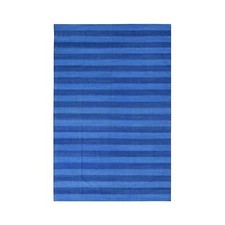 6' x 9' Blue Pure Cotton Durie Kilim Flat Weave Hand Woven Reversible Rug R78159