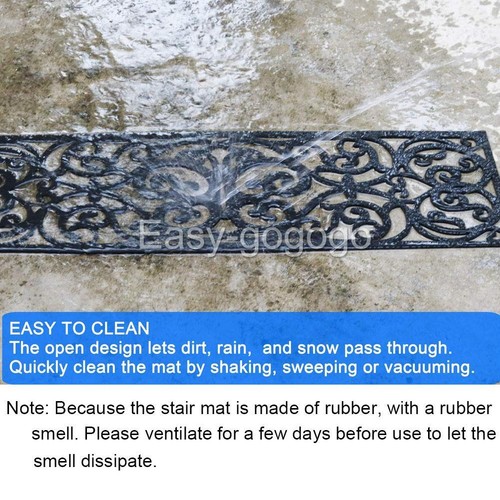 5/10X Outdoor Rubber Stair Tread Step Mats Non Slip Floor Entryway Home Office - Picture 7 of 11