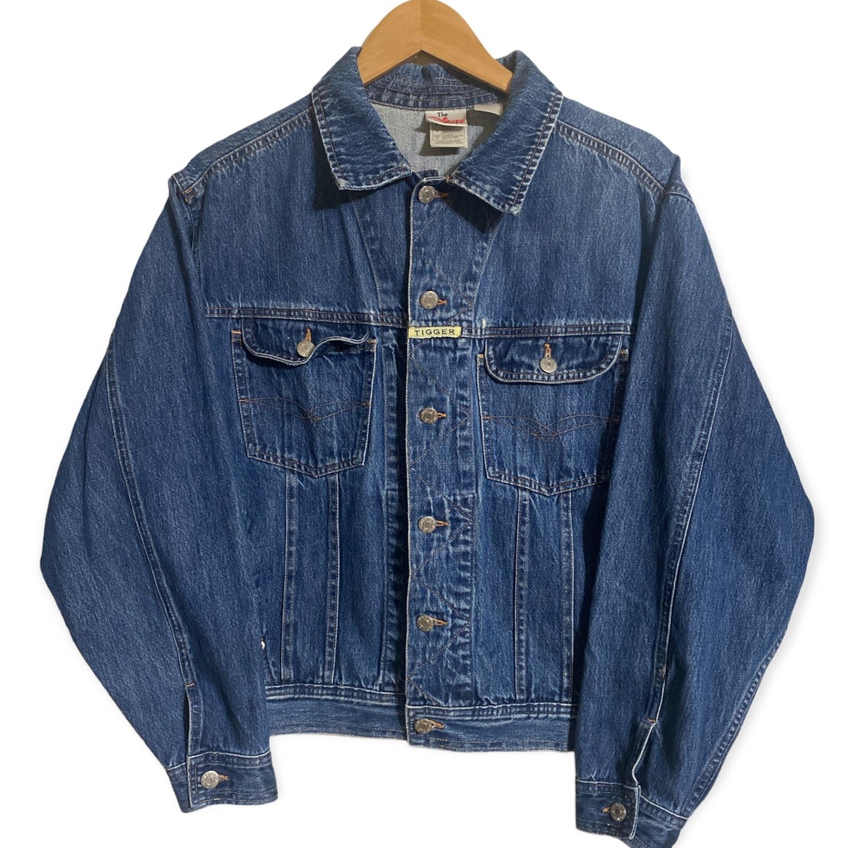 Vintage Disney Store Tigger Denim Jean Jacket Embroidered Blue 
