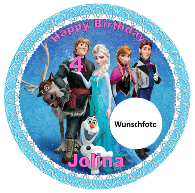 Tortenaufleger Frozen Eiskönigin Elsa - rund 20cm-Geburtstag-Party-Tortenbild
