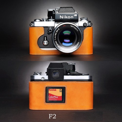 2024 Handmade Genuine Real Leather Half Camera Case Cover Bag For Nikon F2 F FA - Picture 18 of 20