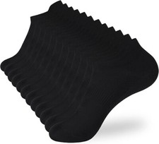 Mens Bamboo Ankle Socks with Heel Tab Low Cut Thin Athletic Performance 6 pairs