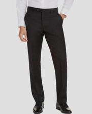  126 Michael Kors Men's Black Classic Fit Flat Front Dress Pants Size 32W 32L