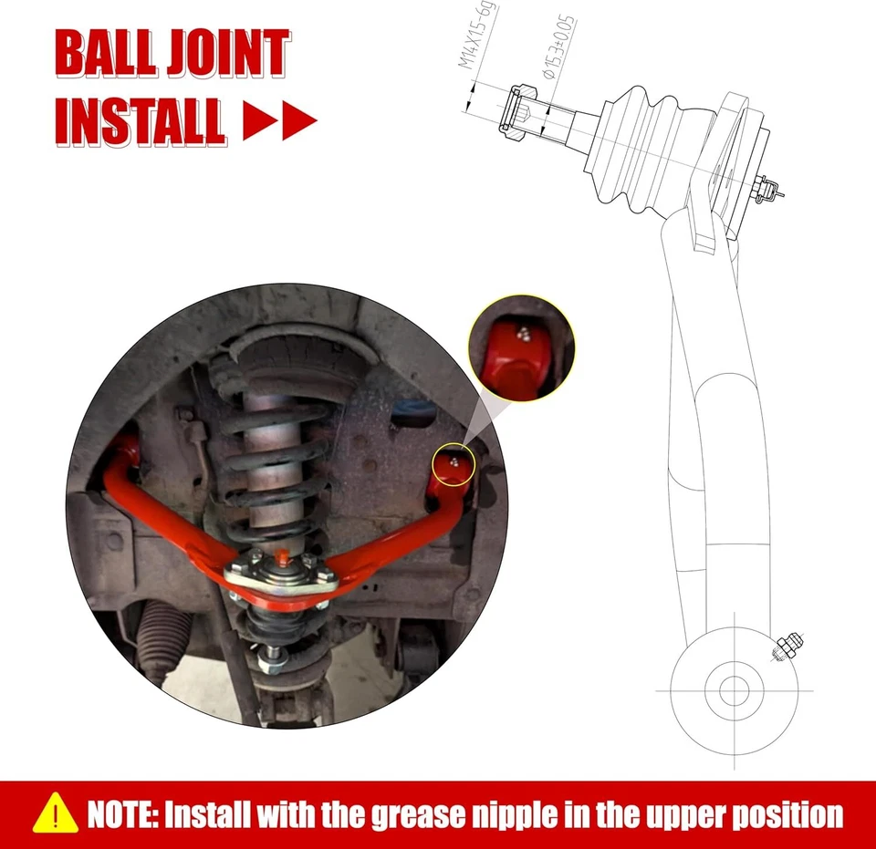 1-4" Lift Front Upper Control Arms for Jeep Liberty 2008-2012 KK, Dodge Nitro 2 Foto 3 de 4