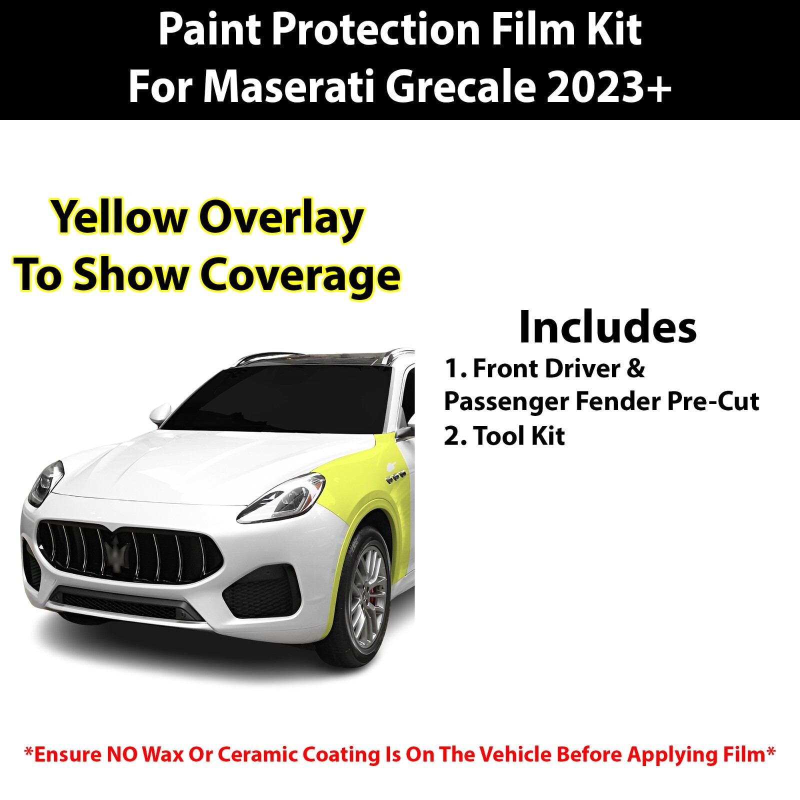 Pre Cut Paint Protection Film Clear Bra PPF Kit for Maserati Grecale 2023+